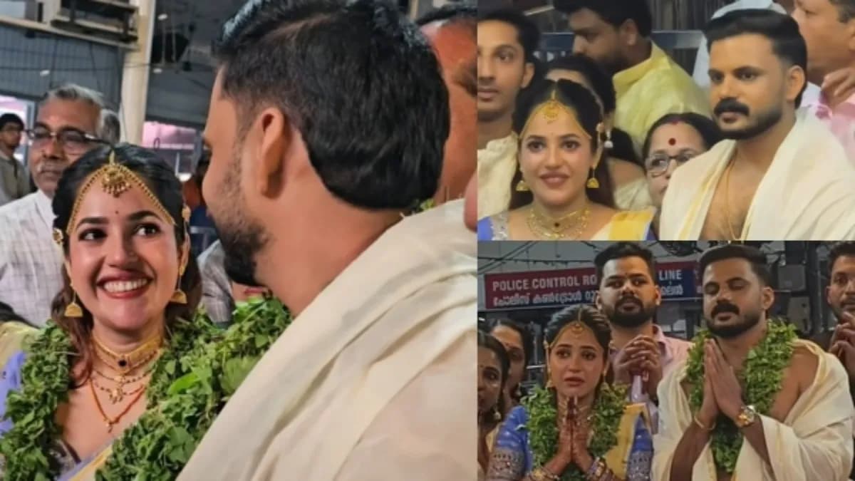 Amritha Nair Ties the Knot with Akhil Raj at Guruvayur